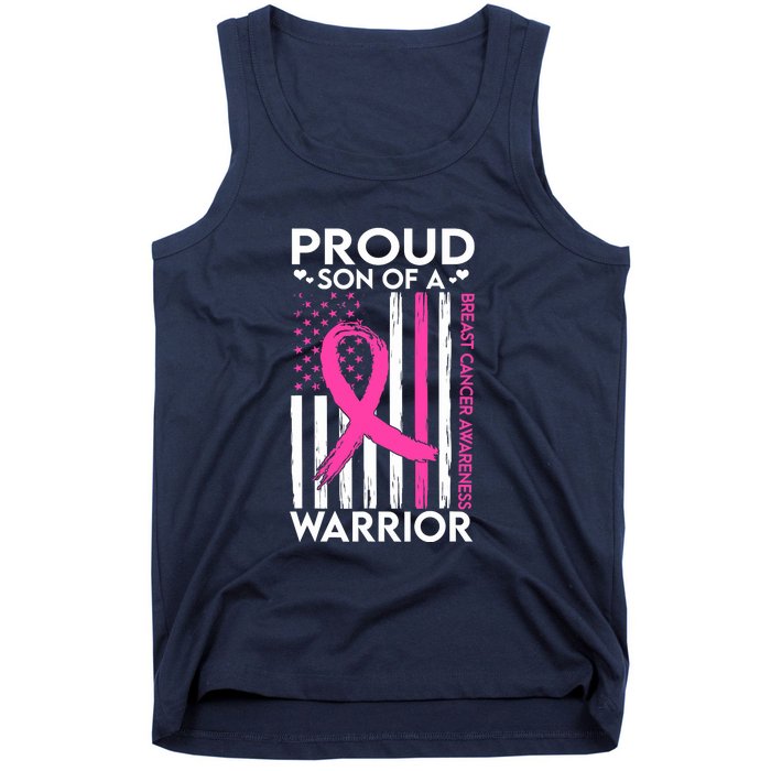 Proud Son Of A Breast Cancer Warrior Awareness Tank Top