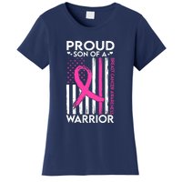 Proud Son Of A Breast Cancer Warrior Awareness Women's T-Shirt