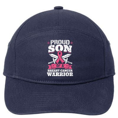 Proud Son Of Breast Cancer Warrior Pink Awareness Ribbon Gift 7-Panel Snapback Hat