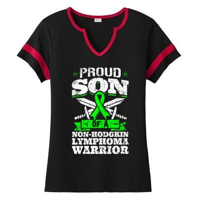 Proud Son Of A Non Hodgkin Lymphoma Warrior Awareness Ladies Halftime Notch Neck Tee