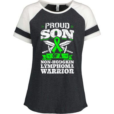 Proud Son Of A Non Hodgkin Lymphoma Warrior Awareness Enza Ladies Jersey Colorblock Tee