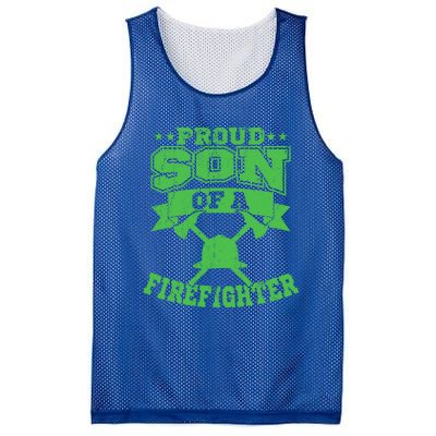 Proud Son Of A Firefighter Son Firefighter Dad Gift Mesh Reversible Basketball Jersey Tank