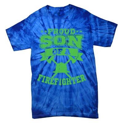 Proud Son Of A Firefighter Son Firefighter Dad Gift Tie-Dye T-Shirt