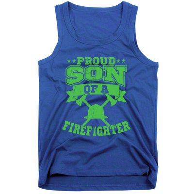 Proud Son Of A Firefighter Son Firefighter Dad Gift Tank Top