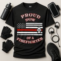 Proud Son Of A Volunteer Firefighter Gift Cooling Performance Crew T-Shirt