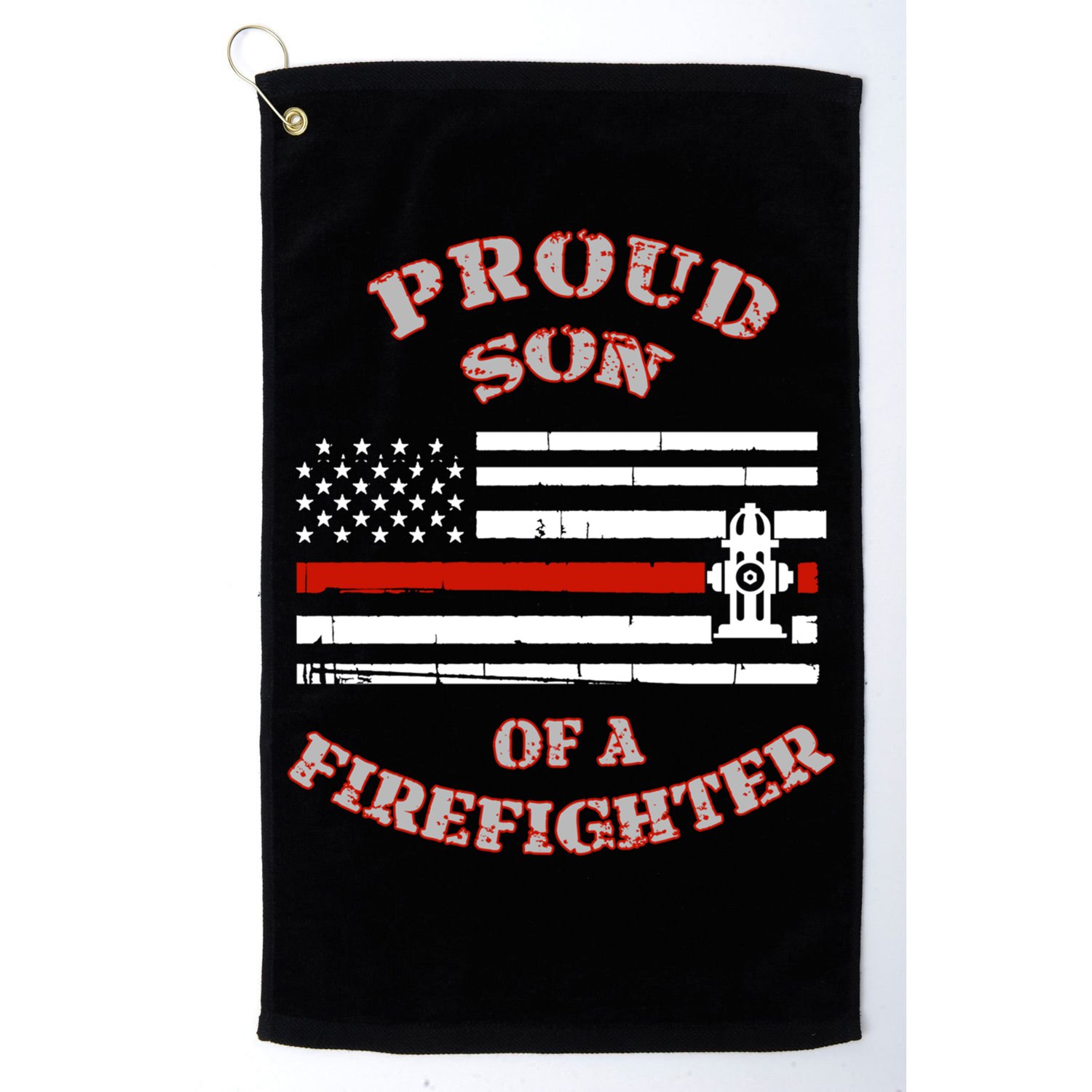 Proud Son Of A Volunteer Firefighter Gift Golf Towel