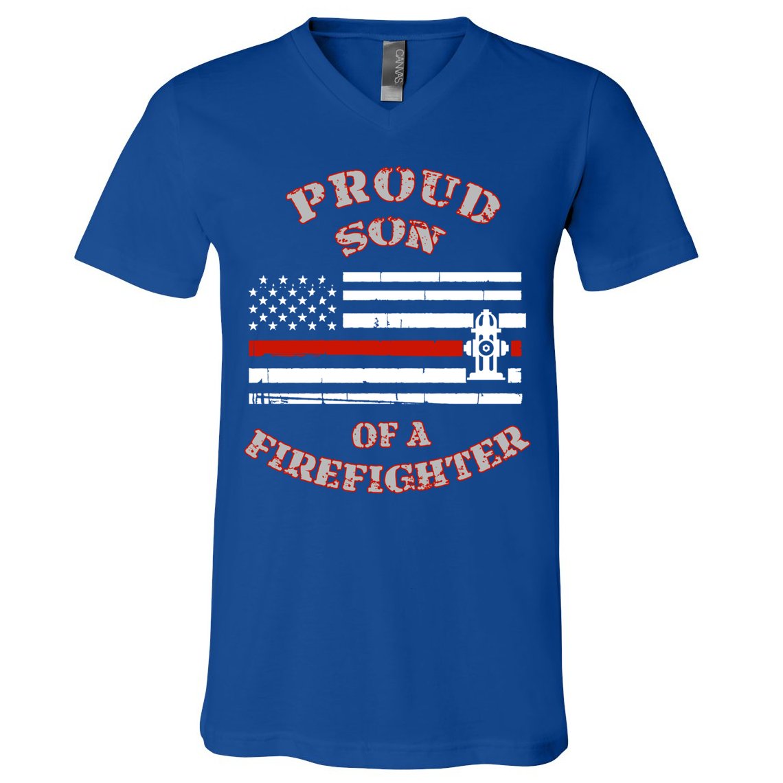 Proud Son Of A Volunteer Firefighter Gift V-Neck T-Shirt