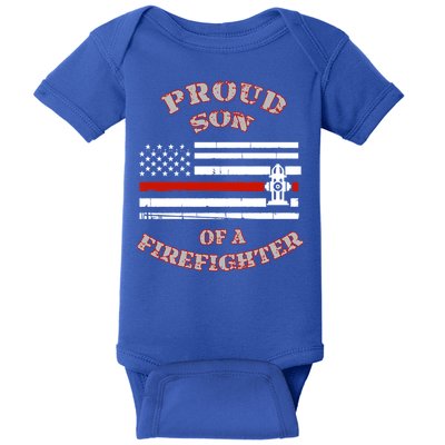 Proud Son Of A Volunteer Firefighter Gift Baby Bodysuit