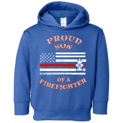 Proud Son Of A Volunteer Firefighter Gift Toddler Hoodie