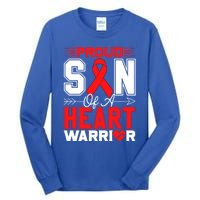 Proud Son Of A Heart Warrior Heart Disease Awareness Month Gift Tall Long Sleeve T-Shirt