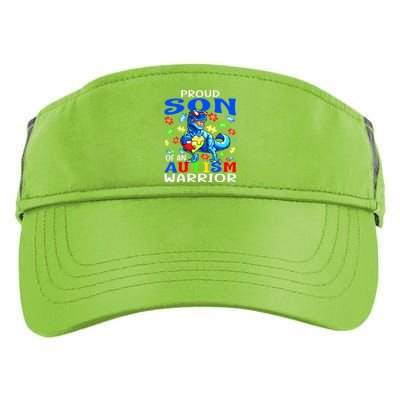 Proud Son Of An Autism Warrior Dinosaur Great Gift Adult Drive Performance Visor