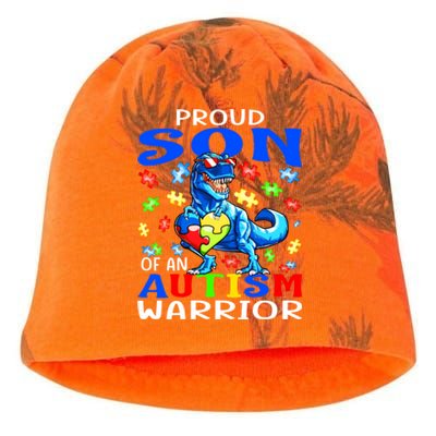 Proud Son Of An Autism Warrior Dinosaur Great Gift Kati - Camo Knit Beanie