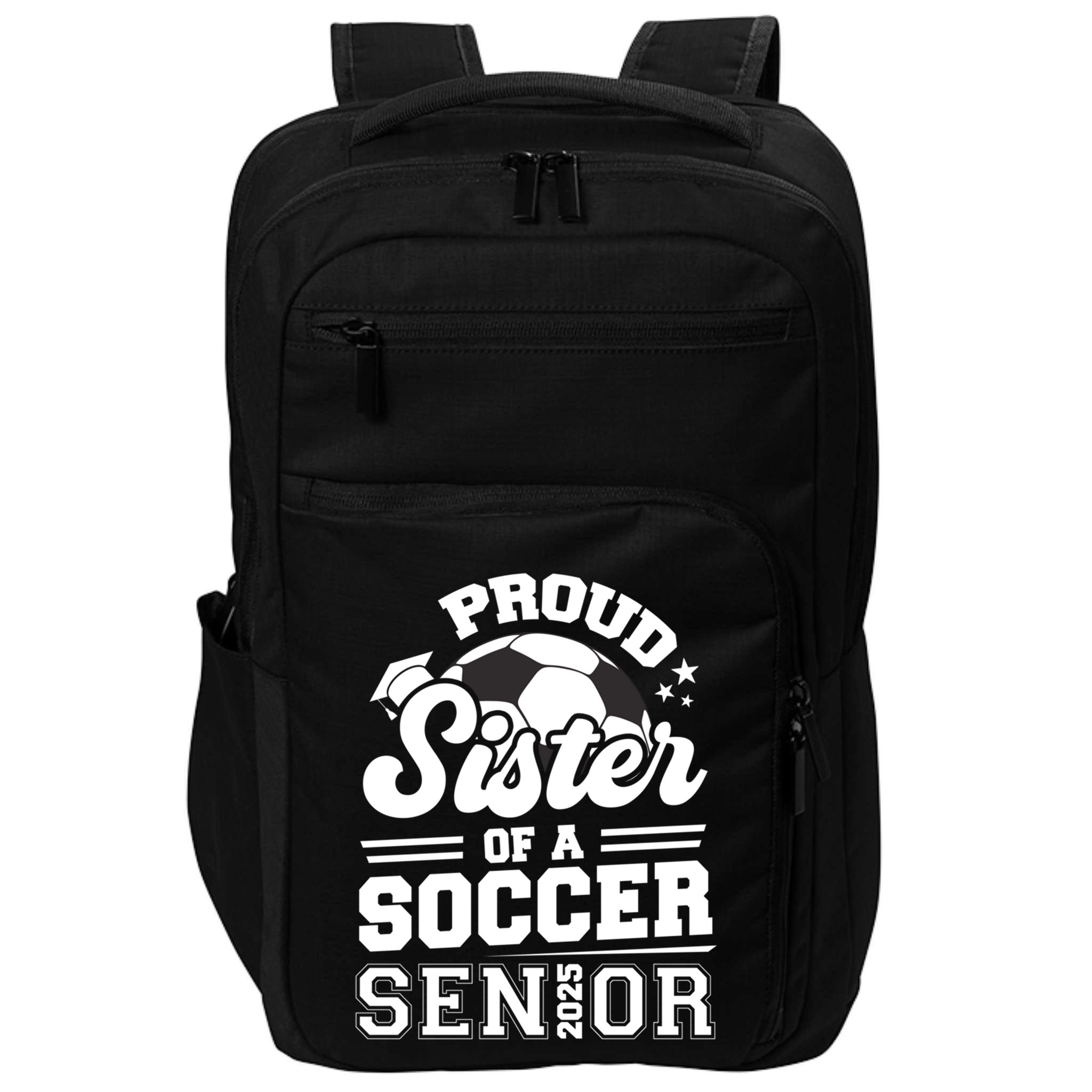 Proud Sister Of A Soccer Ball Senior 2025 Graduate Gift Impact Tech Backpack