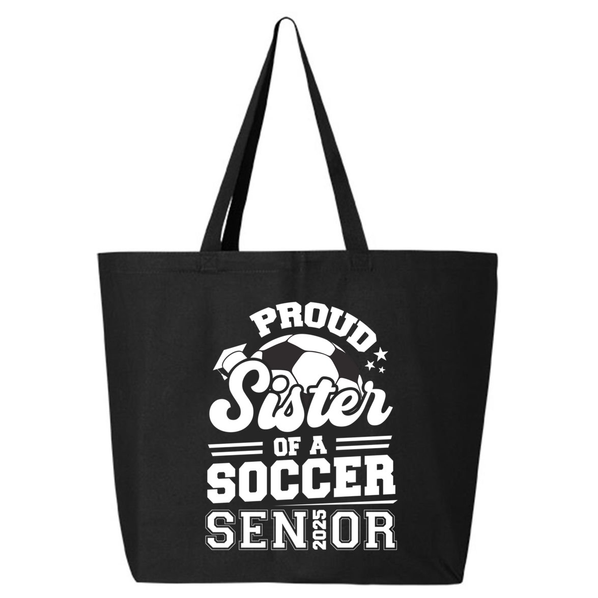 Proud Sister Of A Soccer Ball Senior 2025 Graduate Gift 25L Jumbo Tote