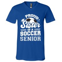 Proud Sister Of A Soccer Ball Senior 2025 Graduate Gift V-Neck T-Shirt