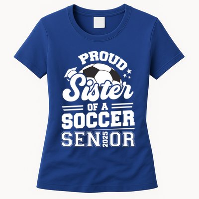 Proud Sister Of A Soccer Ball Senior 2025 Graduate Gift Womens T-Shirt