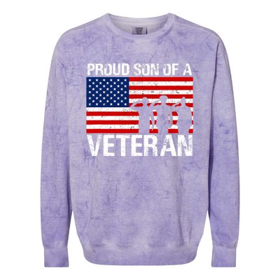 Proud Son Of A Army Veteran Gift Colorblast Crewneck Sweatshirt