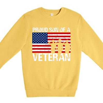 Proud Son Of A Army Veteran Gift Premium Crewneck Sweatshirt