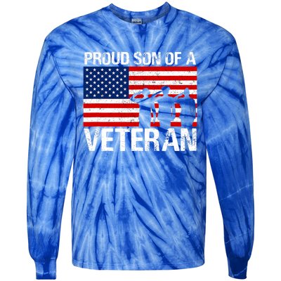 Proud Son Of A Army Veteran Gift Tie-Dye Long Sleeve Shirt