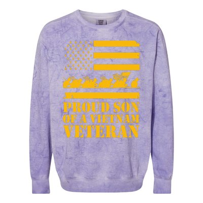 Proud Son Of A Vietnam Veteran Colorblast Crewneck Sweatshirt