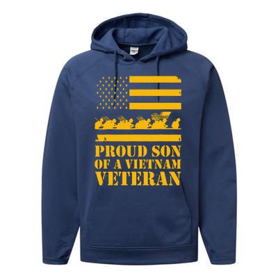 Proud Son Of A Vietnam Veteran Performance Fleece Hoodie