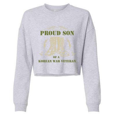 Proud Son Of A Korean War Veteran Gift Cropped Pullover Crew