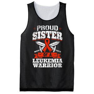 Proud Sister Of A Leukemia Warrior Sis Awareness Ribbon Mesh Reversible Basketball Jersey Tank