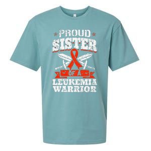 Proud Sister Of A Leukemia Warrior Sis Awareness Ribbon Sueded Cloud Jersey T-Shirt