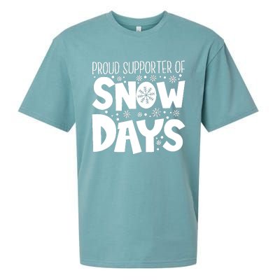 Proud Supporter Of Snow Days Teacher Christmas Sueded Cloud Jersey T-Shirt