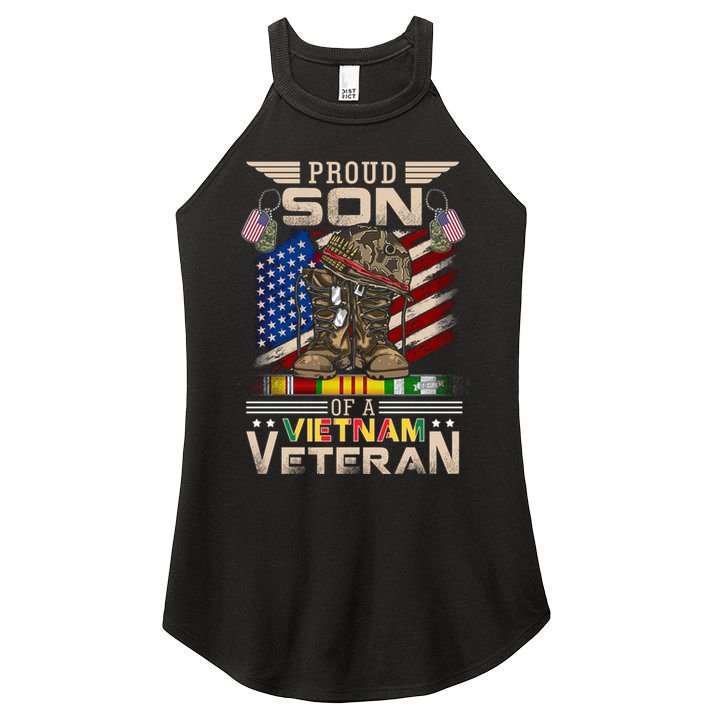 Proud Son Of A Vietnam Veteran Cute Gift Vietnam War Vet Gift Women's Perfect Tri Rocker Tank