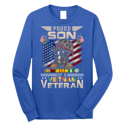 Proud Son Of A Vietnam Veteran Cute Gift Vietnam War Vet Gift Long Sleeve Shirt