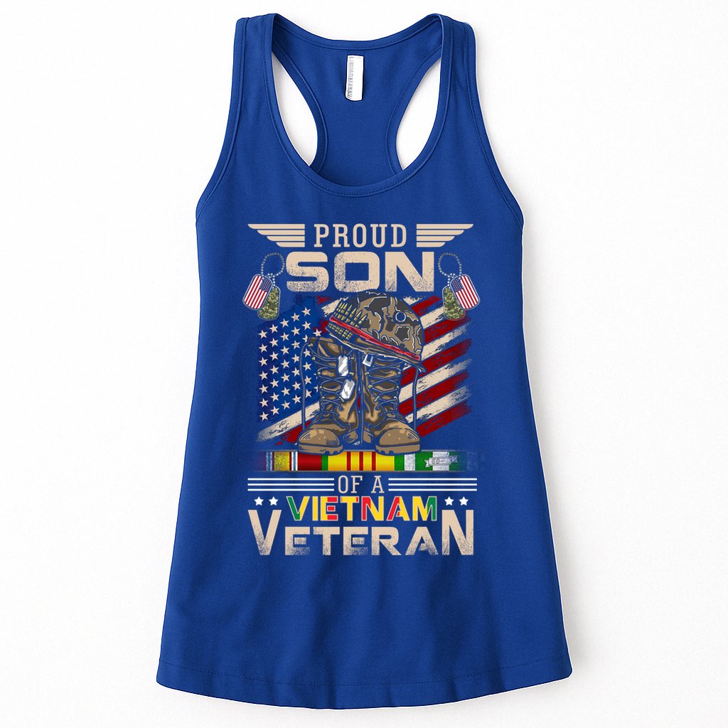 Proud Son Of A Vietnam Veteran Cute Gift Vietnam War Vet Gift Womens Tank Top