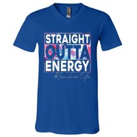 Paraprofessional Straight Outta Energy Teacher Life Rainbow V-Neck T-Shirt