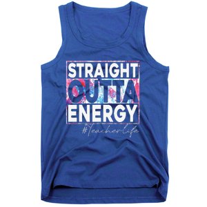 Paraprofessional Straight Outta Energy Teacher Life Rainbow Tank Top