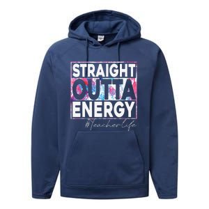 Paraprofessional Straight Outta Energy Teacher Life Rainbow Performance Fleece Hoodie