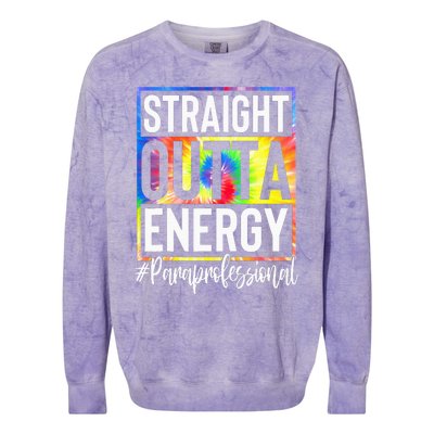 Paraprofessional Straight Outta Energy Teacher Life Colorblast Crewneck Sweatshirt