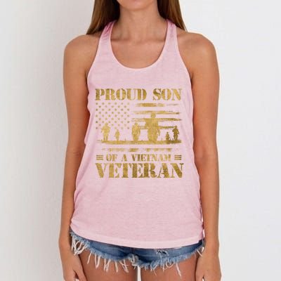 Proud Son Of A Vietnam Veteran Gift Women's Knotted Racerback Tank