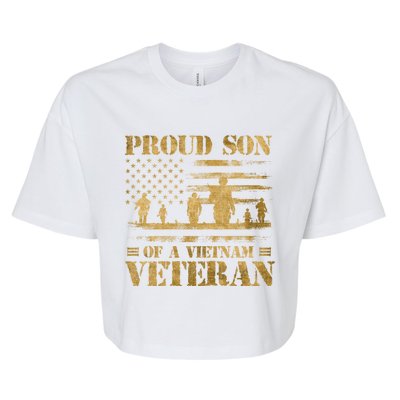 Proud Son Of A Vietnam Veteran Gift Bella+Canvas Jersey Crop Tee