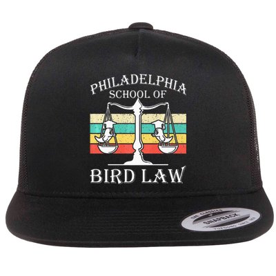 Philadelphia School Of Bird Law Vintage Bird Lover Flat Bill Trucker Hat