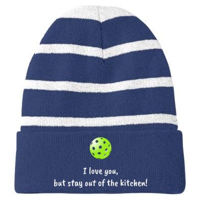 Pickleball Stay Out Of Kitchen, Pickleball Love Striped Beanie with Solid Band