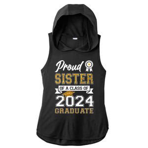 Proud Sister Of The Class Of 2024 Graduate Ladies PosiCharge Tri-Blend Wicking Draft Hoodie Tank