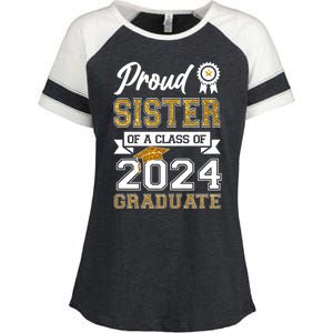 Proud Sister Of The Class Of 2024 Graduate Enza Ladies Jersey Colorblock Tee