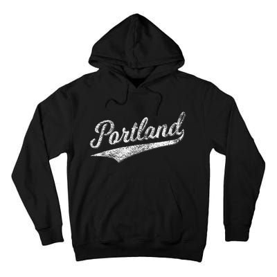 Portland State Of Oregon Baseball Script Flag Swoosh Tall Hoodie