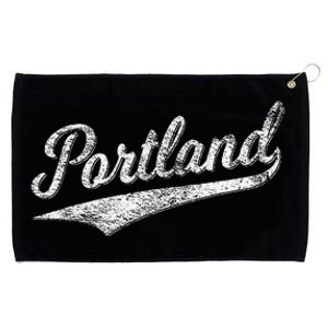 Portland State Of Oregon Baseball Script Flag Swoosh Grommeted Golf Towel