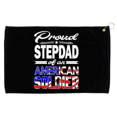 Proud Stepdad Of An American Soldier Funny Gift Step Dad Tee Grommeted Golf Towel