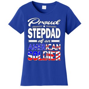 Proud Stepdad Of An American Soldier Funny Gift Step Dad Tee Women's T-Shirt