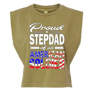 Proud Stepdad Of An American Soldier Funny Gift Step Dad Tee Garment-Dyed Women's Muscle Tee