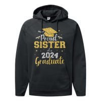 Proud Sister Of A Class Of 2024 Graduate Senior Graduation Performance Fleece Hoodie