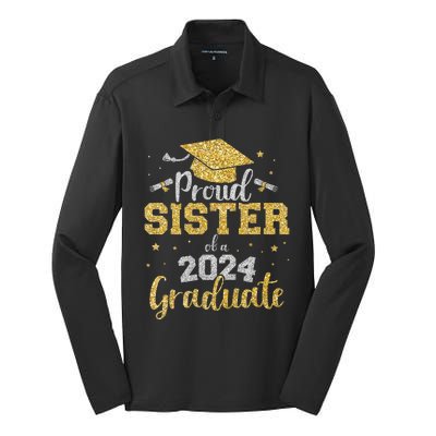 Proud Sister Of A Class Of 2024 Graduate Senior Graduation Silk Touch Performance Long Sleeve Polo