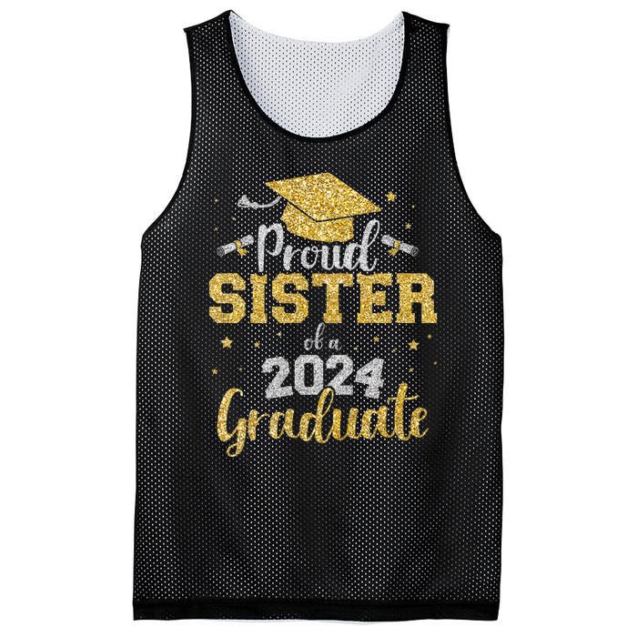 Proud Sister Of A Class Of 2024 Graduate Senior Graduation Mesh Reversible Basketball Jersey Tank